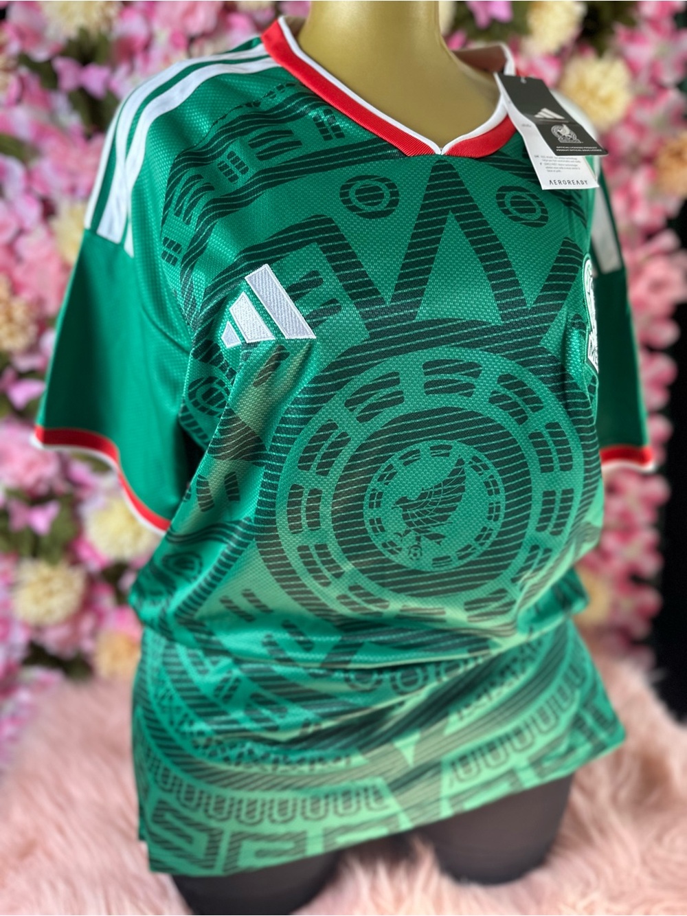 Unisex Mexico Green Graphic Soccer Jersey Top - Adidas - Picture 4 of 7